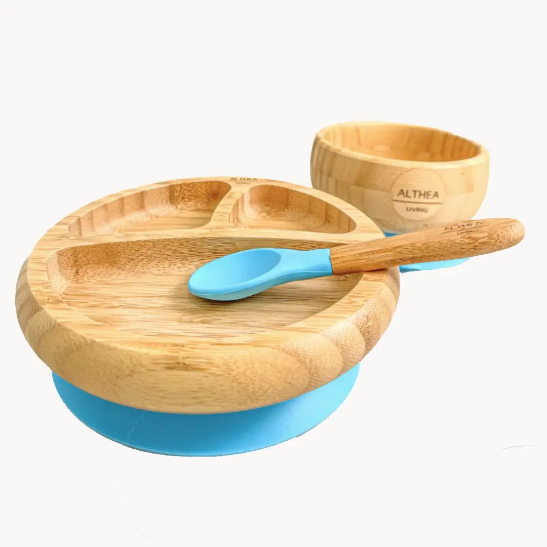 Natural bamboo dinnerware - 3 pieces: Capri Blue