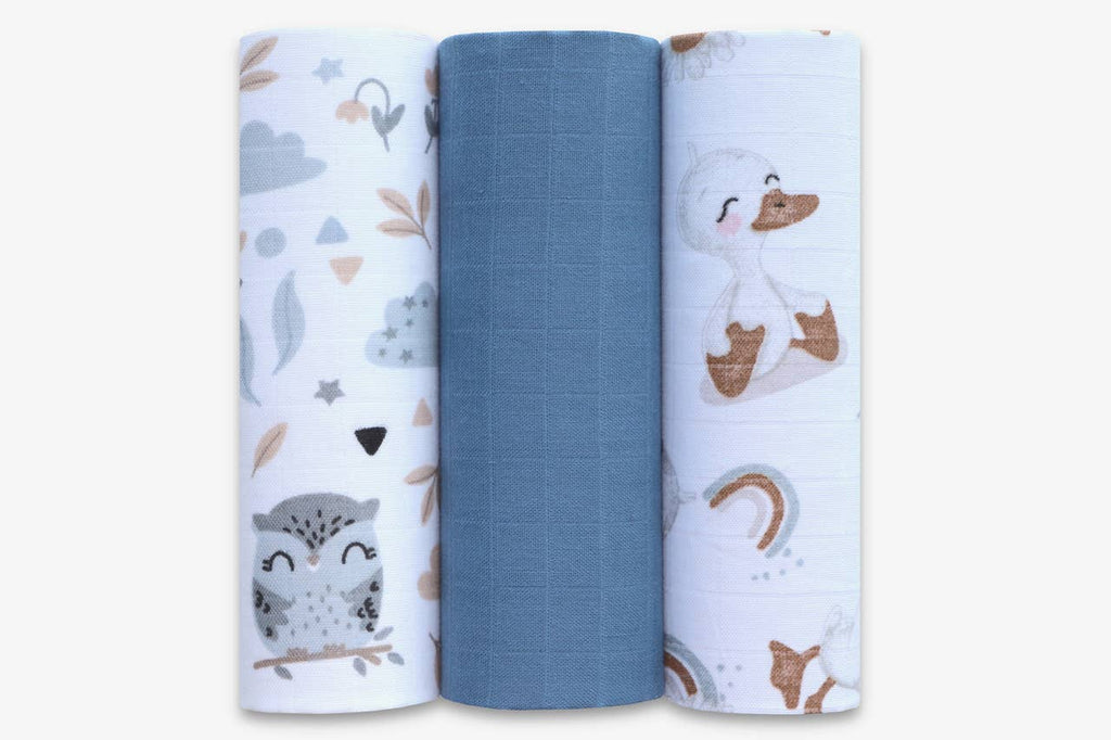 Premium Muslin Diaper Set - 3 Pack of 100% Natural Cotton: Duck / 60x60 - 3 pack