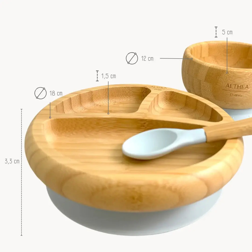 Natural bamboo dinnerware - 3 pieces: Capri Blue