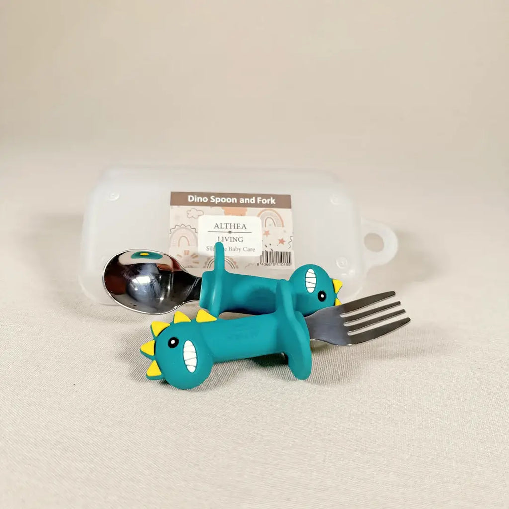 Dinosaur-Shaped Fork and Spoon Set
