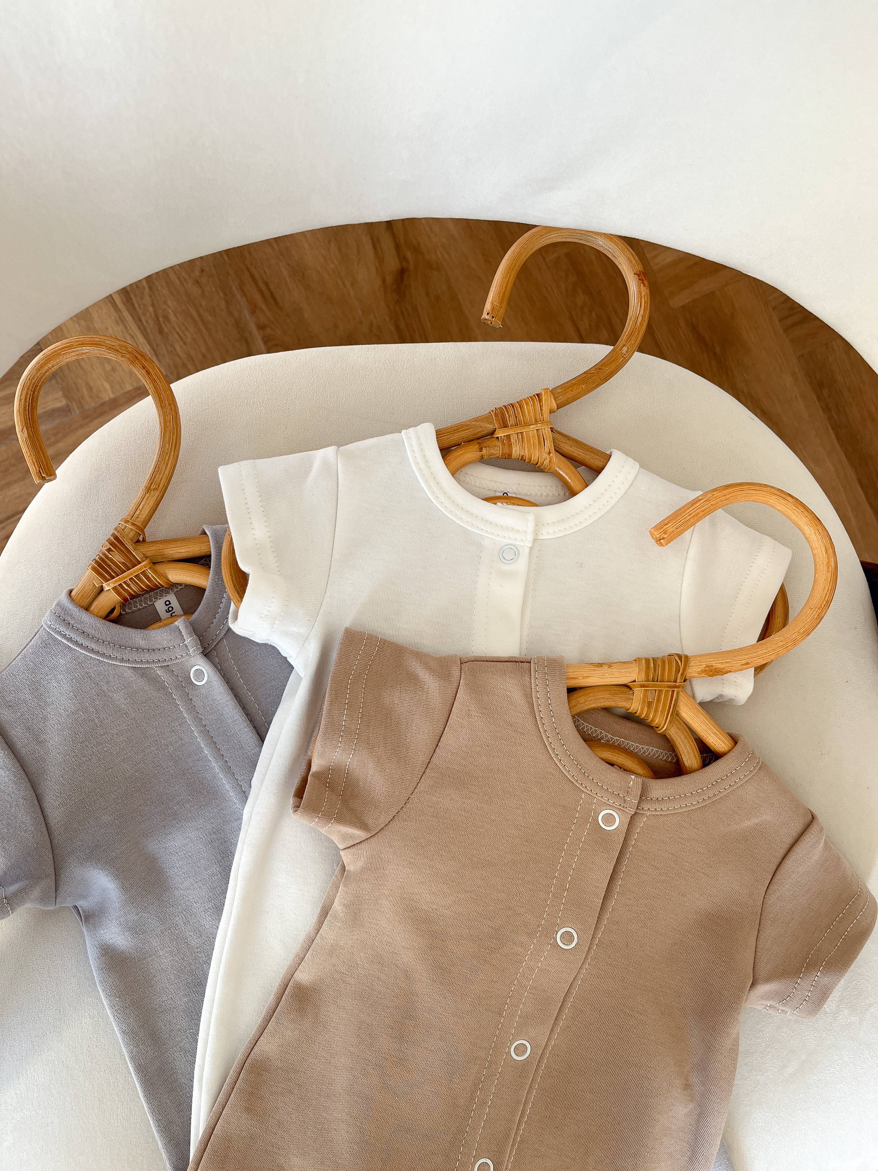 Baby romper with short sleeves: Gray / 12-18M US kid's numeric (80cm EU)