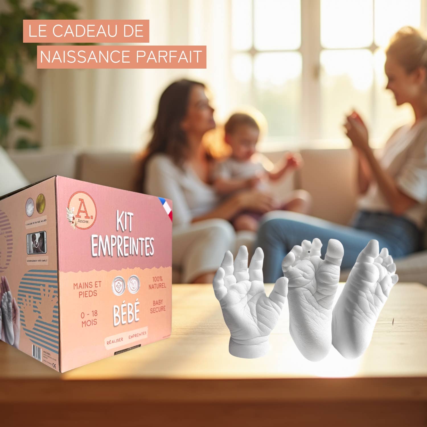 Baby Handprint Kit 2 (0-18 months) 100% French Craftsmanship