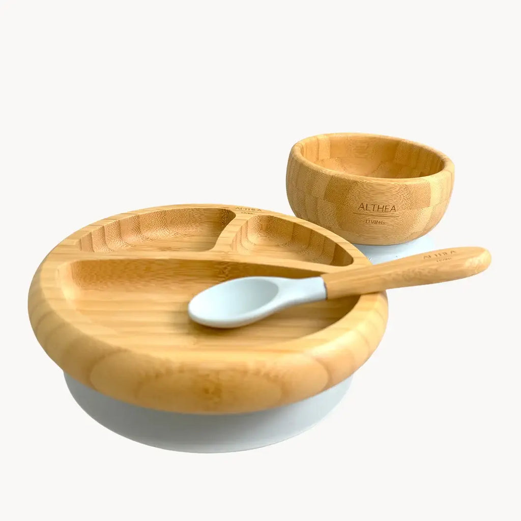 Natural bamboo dinnerware - 3 pieces: Capri Blue